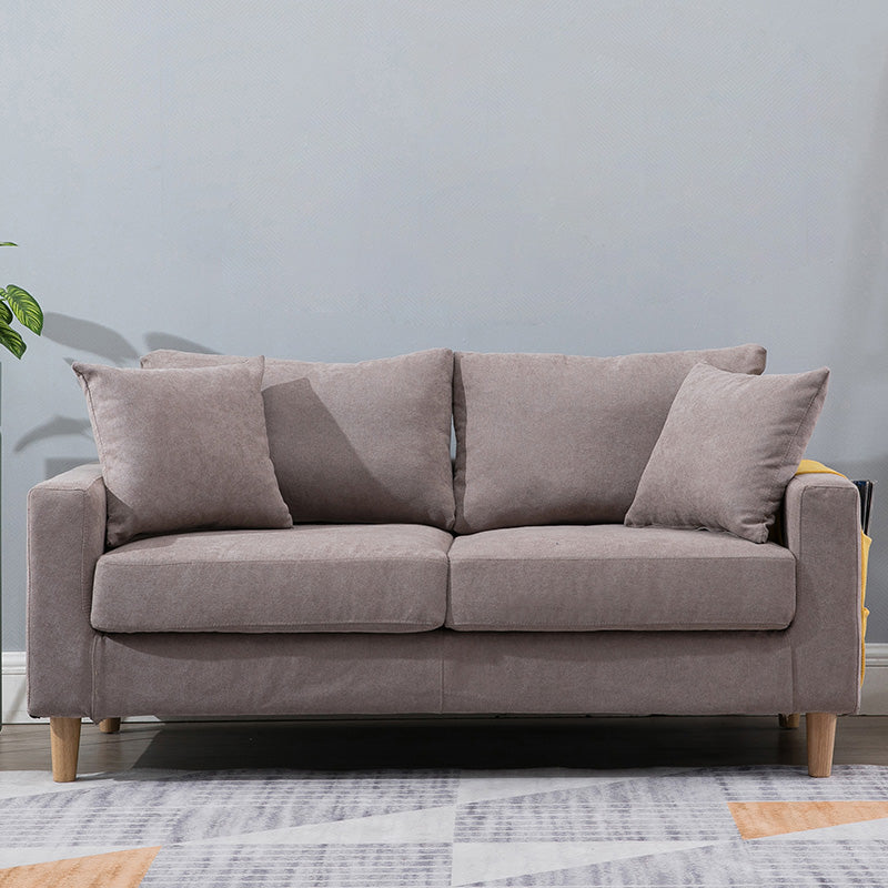 Modern Standard Sofa Pillows Square Arm 2 Seater Living Room Settee