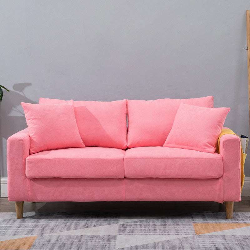 Modern Standard Sofa Pillows Square Arm 2 Seater Living Room Settee