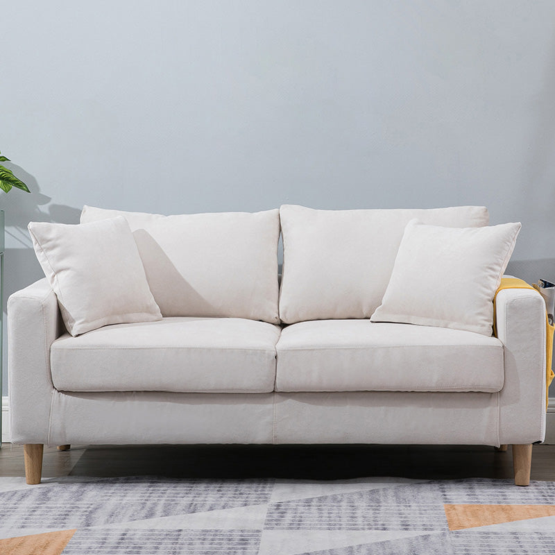 Modern Standard Sofa Pillows Square Arm 2 Seater Living Room Settee