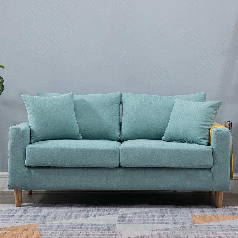 Modern Standard Sofa Pillows Square Arm 2 Seater Living Room Settee