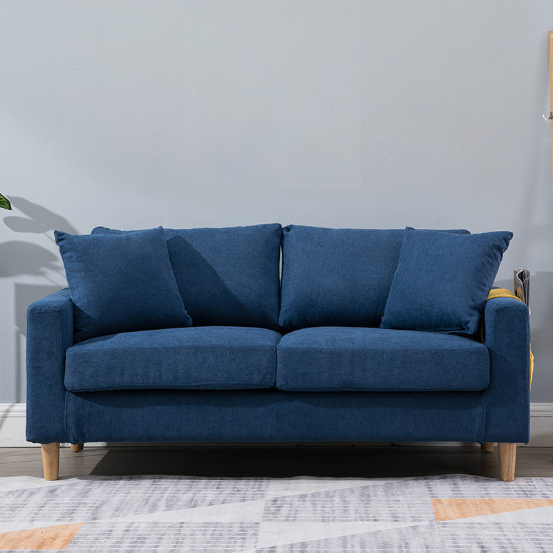 Modern Standard Sofa Pillows Square Arm 2 Seater Living Room Settee