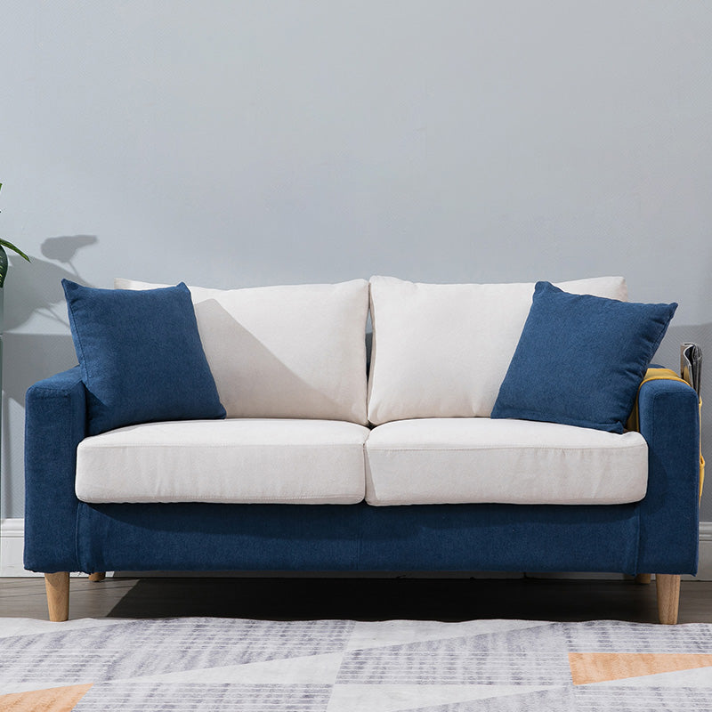 Modern Standard Sofa Pillows Square Arm 2 Seater Living Room Settee