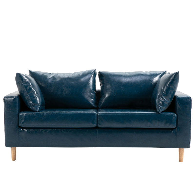 Modern Standard Sofa Pillows Square Arm 2 Seater Living Room Settee