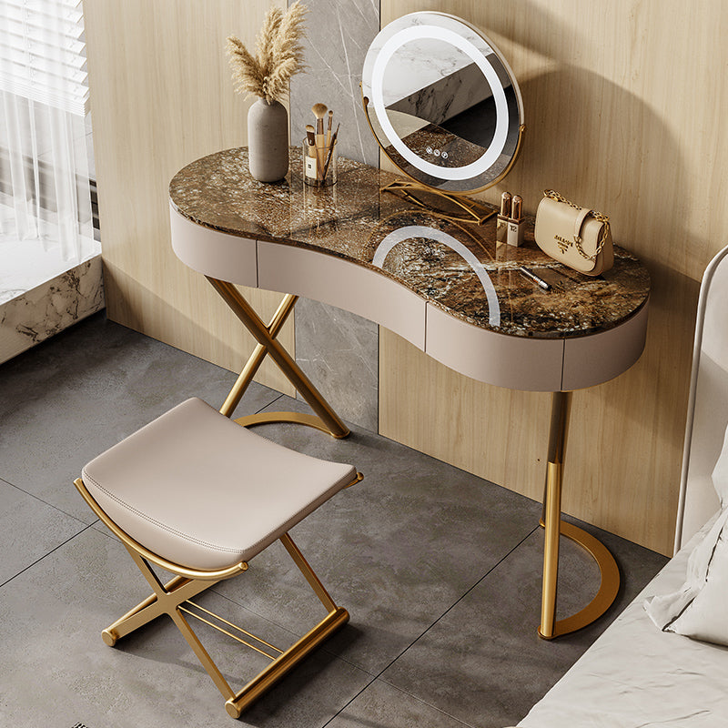 Glam Make-up Vanity Metal Bedroom Lighted Mirror 3 Drawer Dressing Table