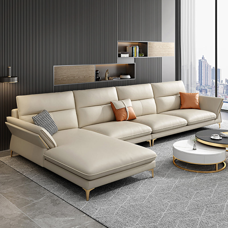 Modernism Sectional Sofa Flared Arm Cushion Back Sectional Sofa