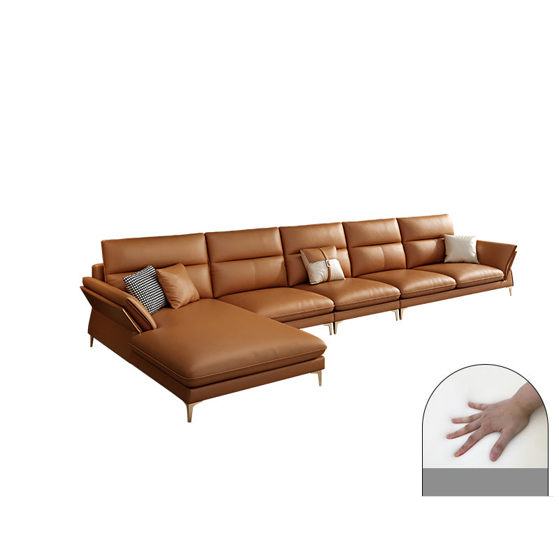 Modernism Sectional Sofa Flared Arm Cushion Back Sectional Sofa