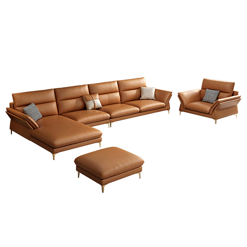 Modernism Sectional Sofa Flared Arm Cushion Back Sectional Sofa