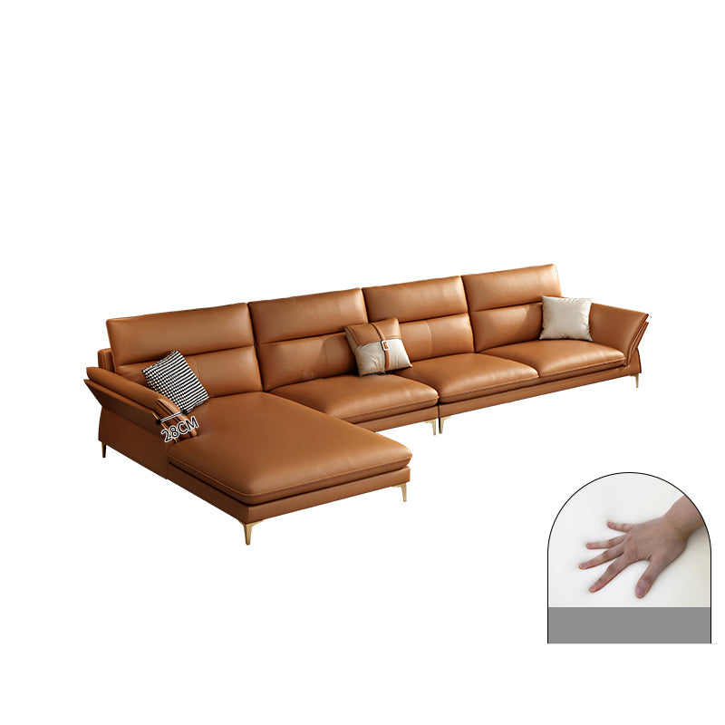 Modernism Sectional Sofa Flared Arm Cushion Back Sectional Sofa