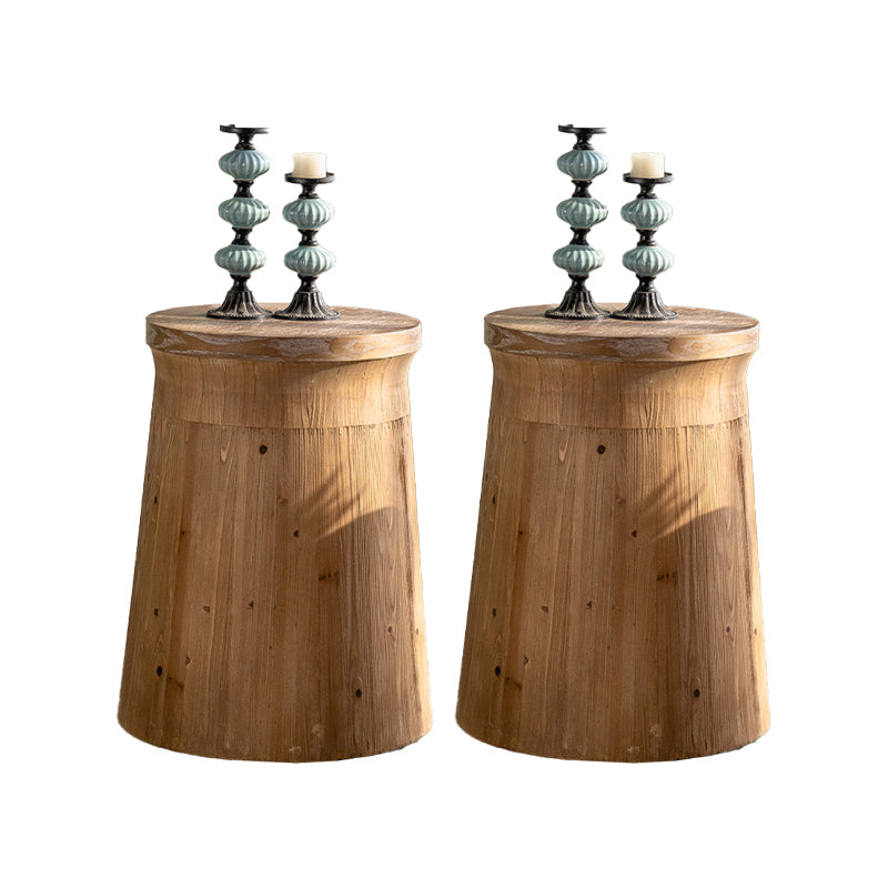 Rustic End Slide Table Living Room Distressed Brown Solid Wood Accent Side Table