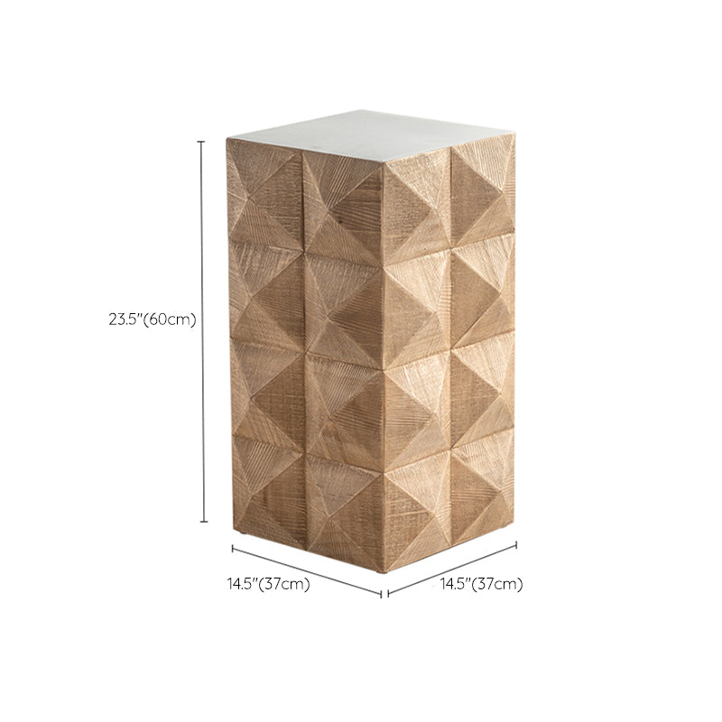 Rustic End Slide Table Living Room Distressed Brown Solid Wood Accent Side Table