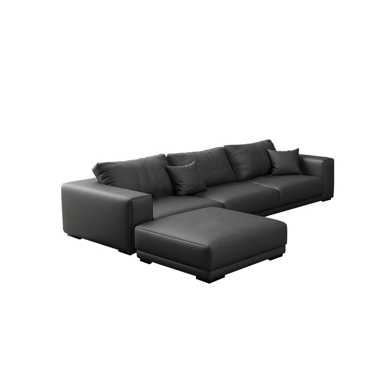 Contemporary Sectional Sofa L-Shape Fabric Slipcovered Sectional