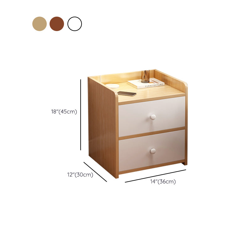 Contemporary Accent Table Nightstand Antique Finish Wood Nightstand with Legs