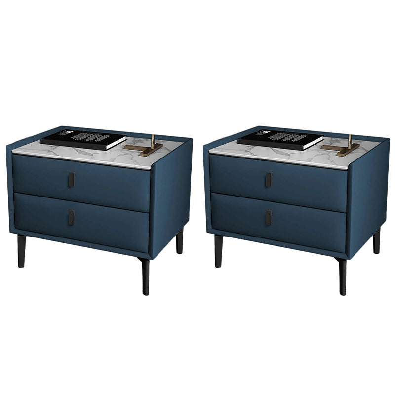 Modernism Night Table Storage Bed Nightstand with 2 Drawers for Home