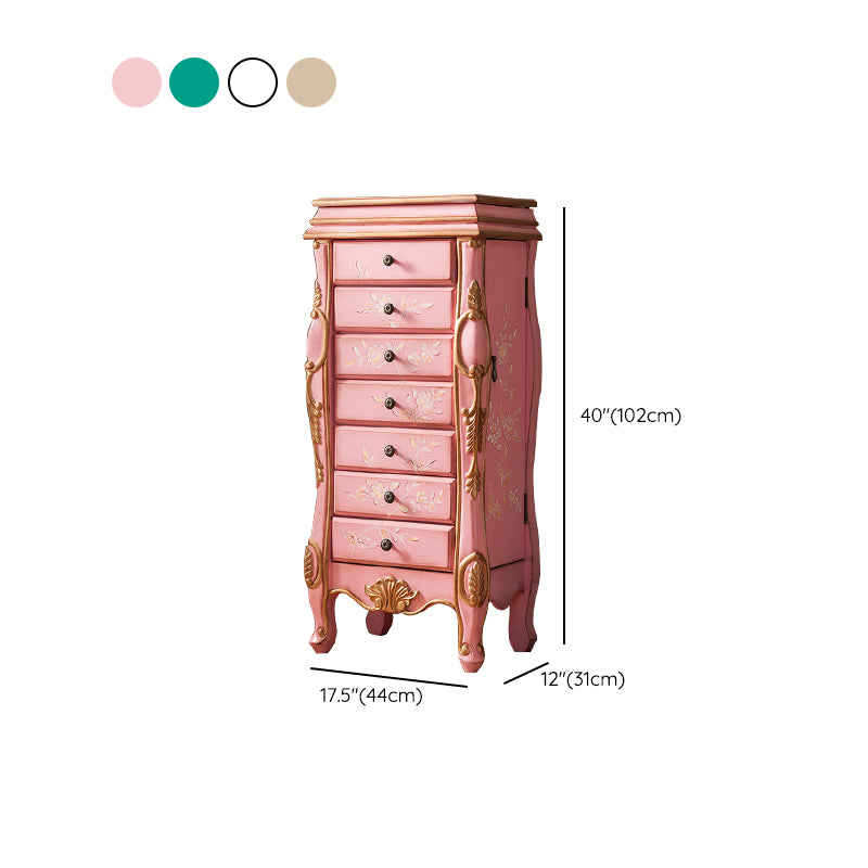 Contemporary Glam Storage Dresser Rubber Wood Storage Chest Dresser for Bedroom