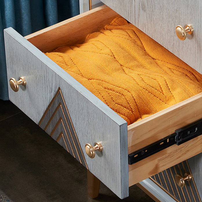 Contemporary Glam Lingerie Chest Rubber Wood Vertical Storage Chest Dresser for Bedroom