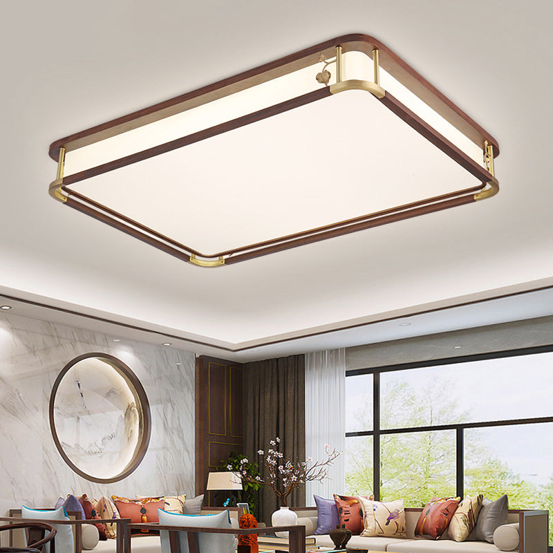 Modern Ceiling Light Wooden Flush Mount Light Fixture for Bedroom