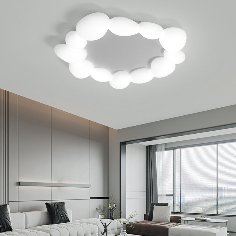 Nordic Flush Mount Plastic LED Ceiling Light Fixture for Bedroom