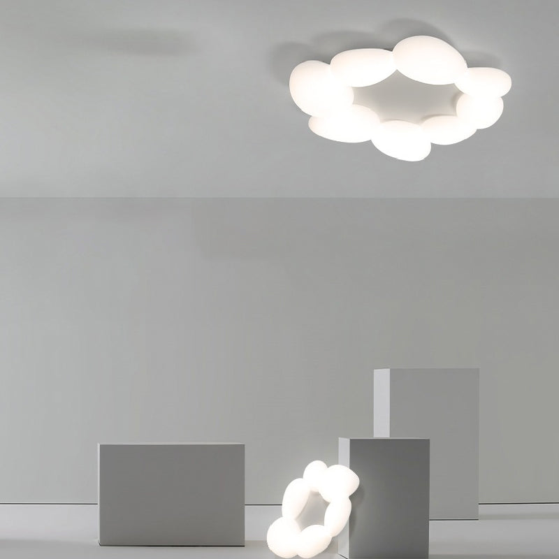 Nordic Flush Mount Plastic LED Ceiling Light Fixture for Bedroom