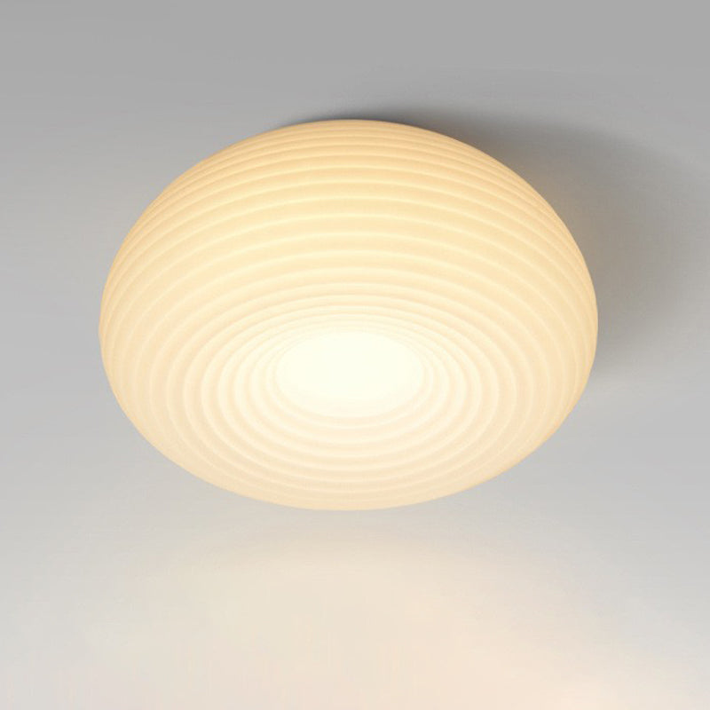 White Shaded Ceiling Light LED Contemporary Flush Mount Lighting for Home