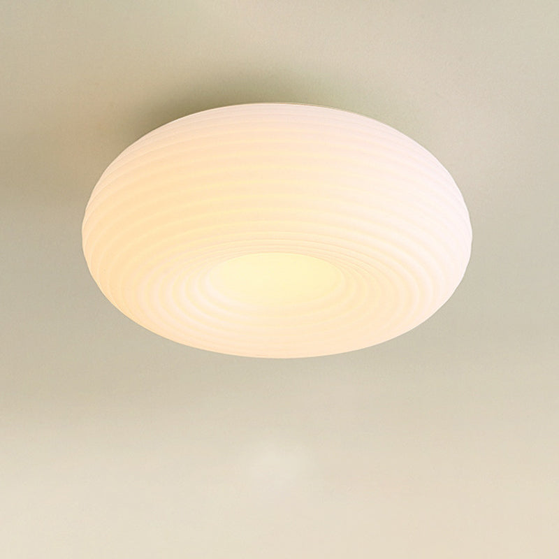 White Shaded Ceiling Light LED Contemporary Flush Mount Lighting for Home