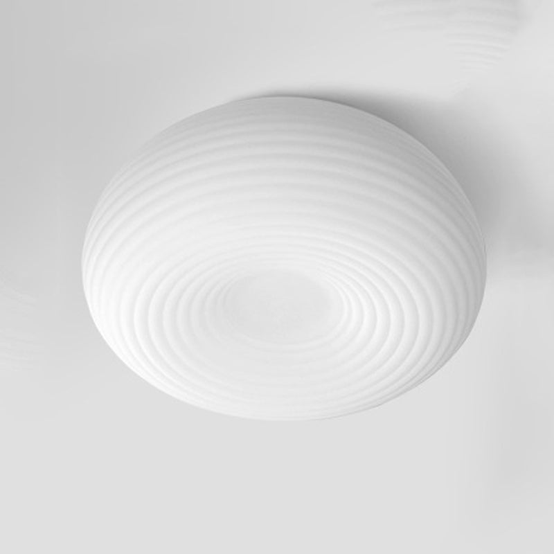 White Shaded Ceiling Light LED Contemporary Flush Mount Lighting for Home