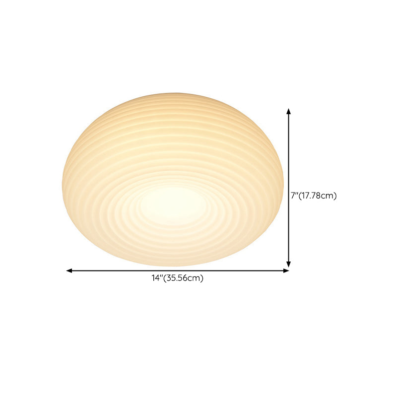 White Shaded Ceiling Light LED Contemporary Flush Mount Lighting for Home