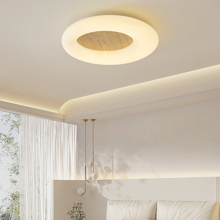 LED Modernism Ceiling Light White Shaded Flush Mount Lighting for Hallway