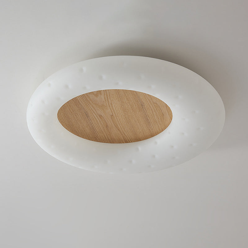 LED Modernism Ceiling Light White Shaded Flush Mount Lighting for Hallway