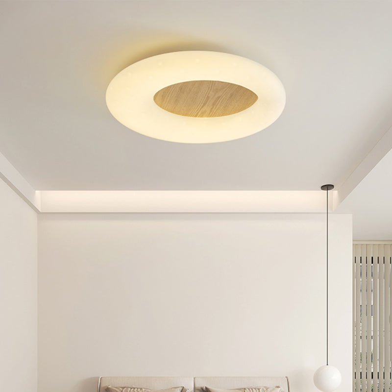 LED Modernism Ceiling Light White Shaded Flush Mount Lighting for Hallway