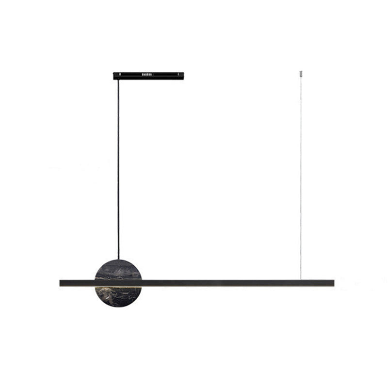 Brass and Marble Pendant Ceiling Fixture Linear 1 Light Kitchen Island Light
