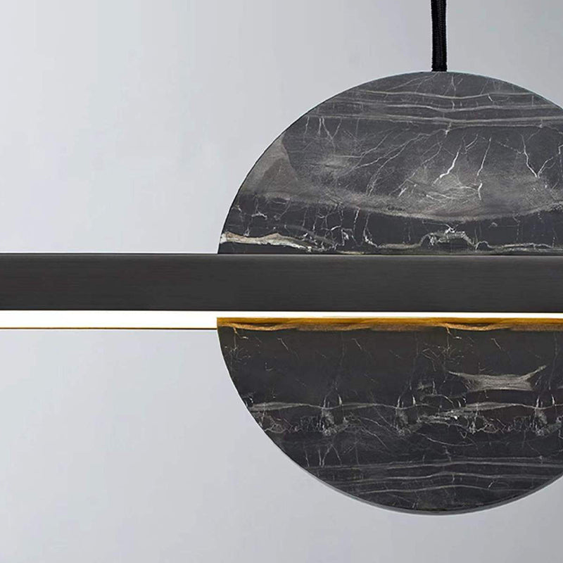 Brass and Marble Pendant Ceiling Fixture Linear 1 Light Kitchen Island Light
