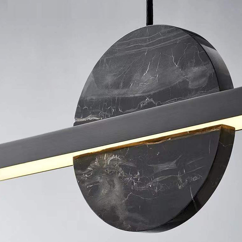 Brass and Marble Pendant Ceiling Fixture Linear 1 Light Kitchen Island Light