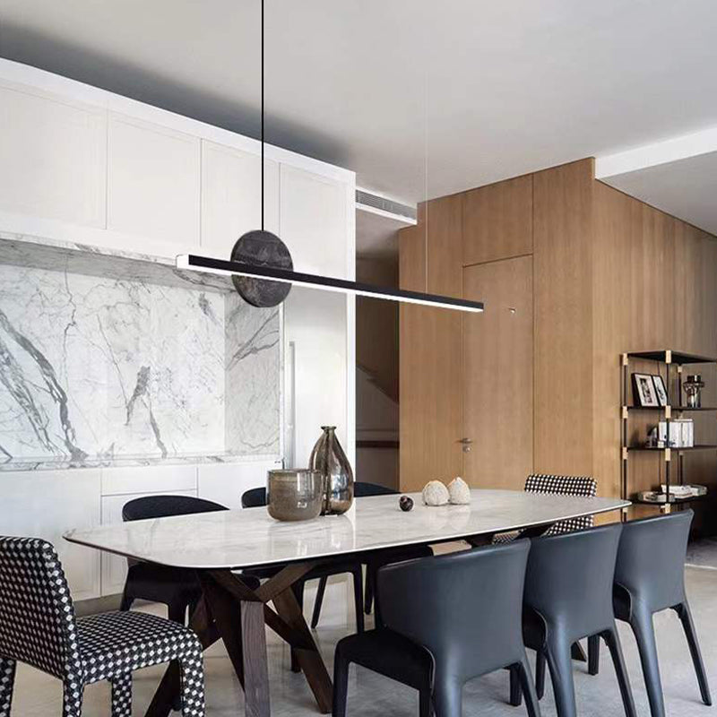 Brass and Marble Pendant Ceiling Fixture Linear 1 Light Kitchen Island Light