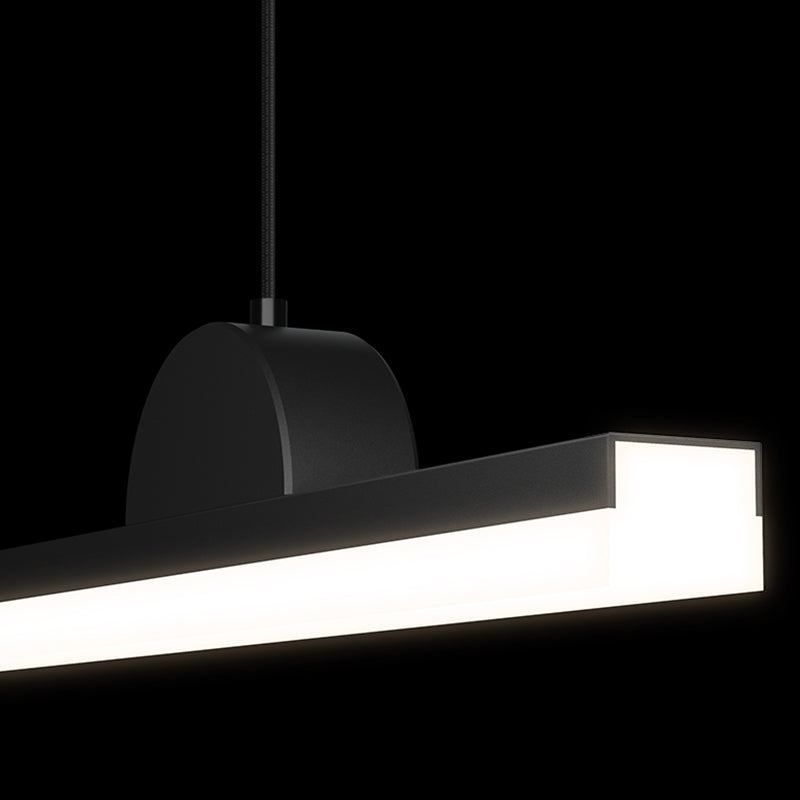 Black LED Island Hanging Lamp Modern Simple Island Lamp with Acrylic Shade for Dining Room
