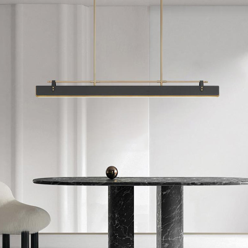 Leather LED Island Light Ultra-Modern Hanging Light Fixture for Dining Room