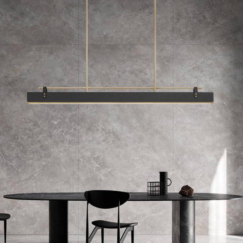 Leather LED Island Light Ultra-Modern Hanging Light Fixture for Dining Room