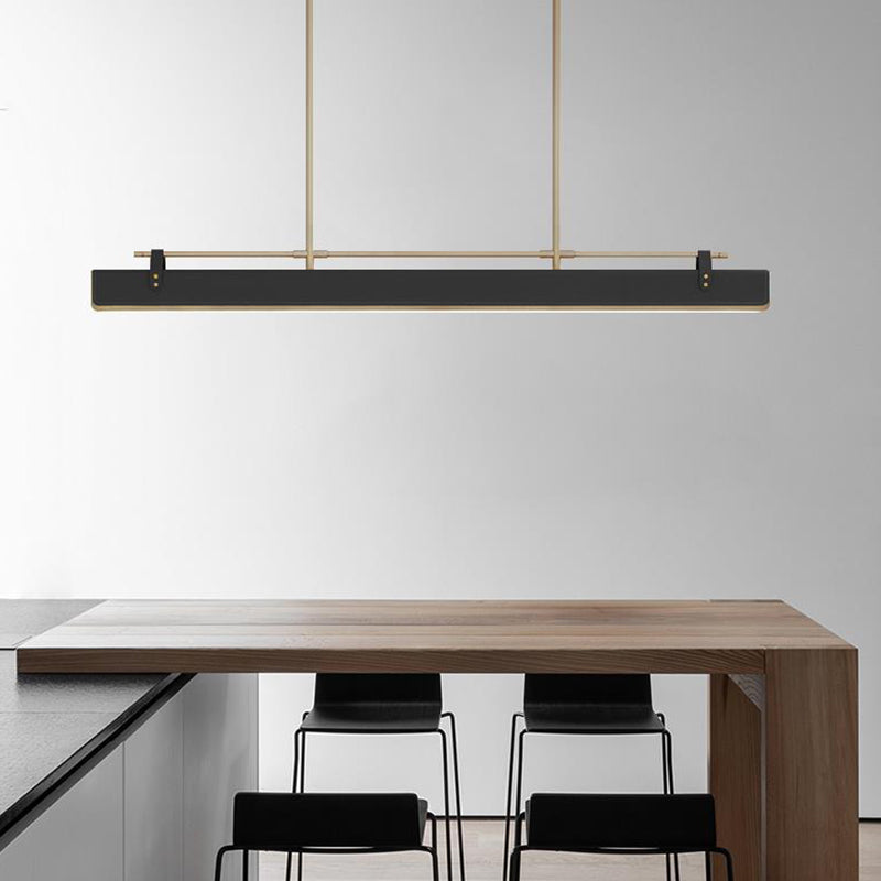 Leather LED Island Light Ultra-Modern Hanging Light Fixture for Dining Room
