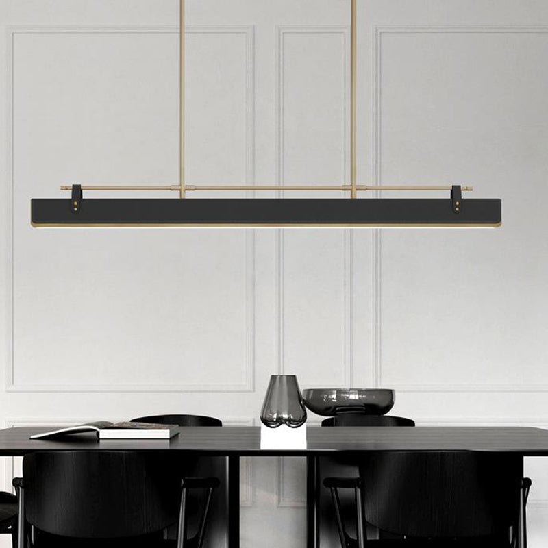 Leather LED Island Light Ultra-Modern Hanging Light Fixture for Dining Room