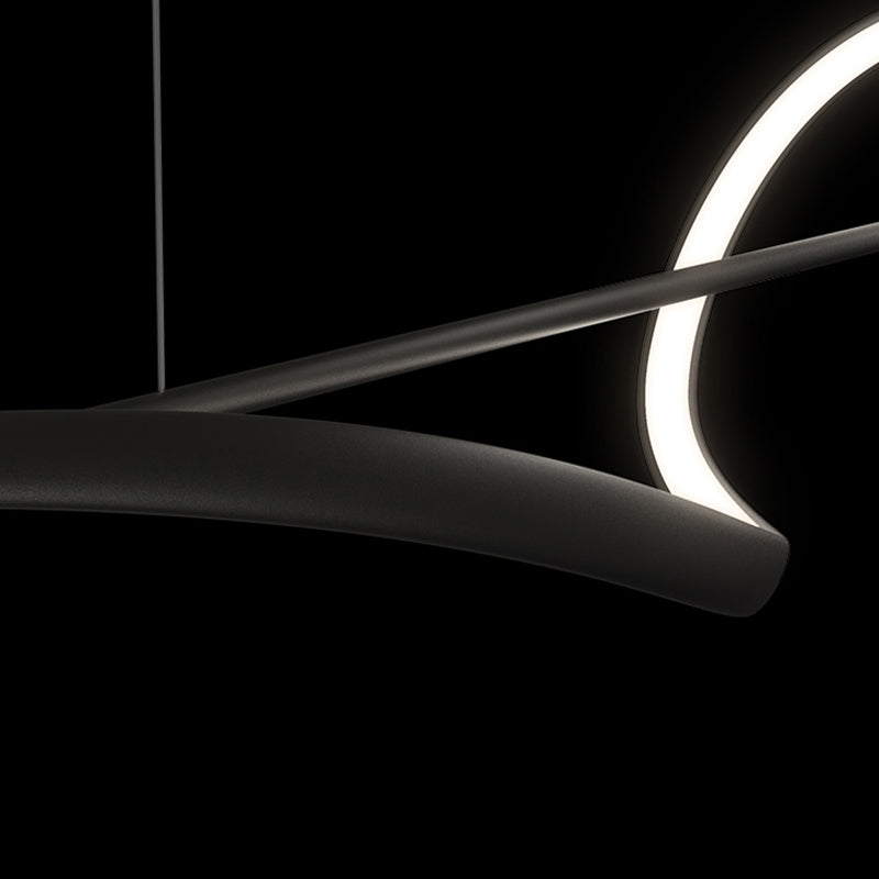 Strip Shape Island Hanging Lamp Modern LED Island Lamp with Acrylic Shade for Dining Room