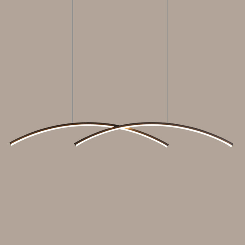 Linear 2 - Light LED Kitchen Island Fixture Iron Pendant Ceiling in Black / Gold