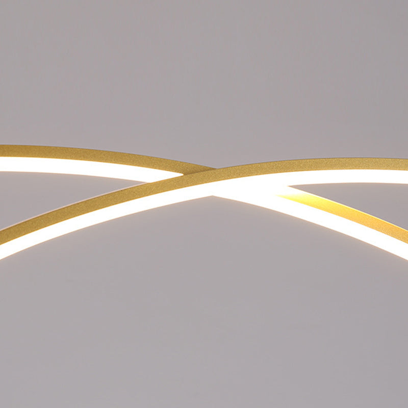 Linear 2 - Light LED Kitchen Island Fixture Iron Pendant Ceiling in Black / Gold