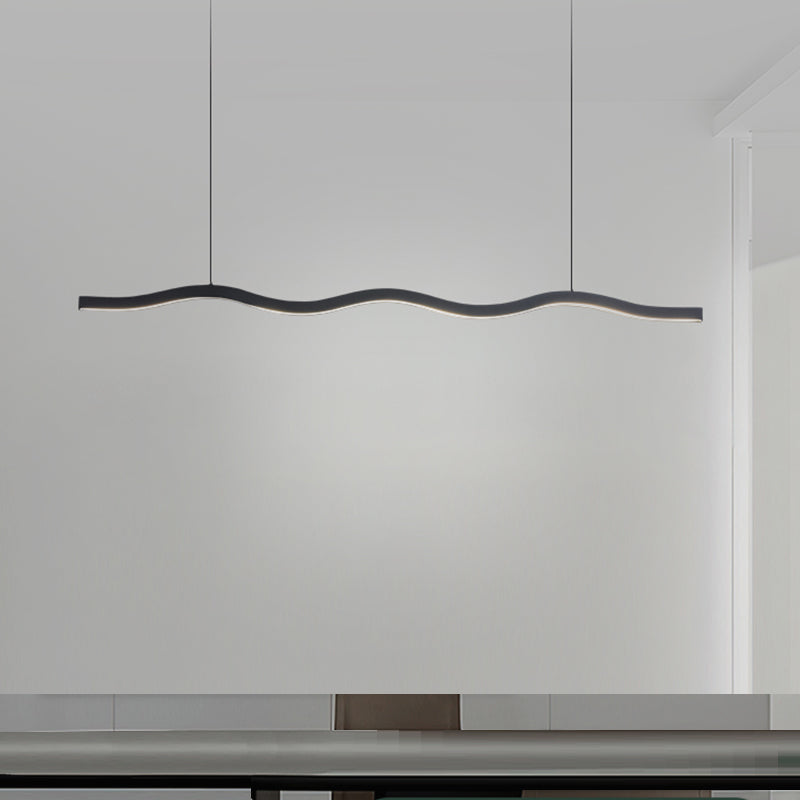 1-Light Island Hanging Lamp Modern LED Island Lamp with Acrylic Shade for Dining Room
