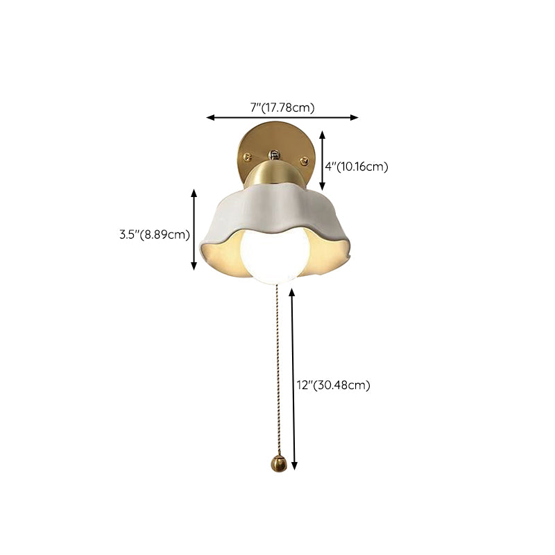 Nordic Style Wall Light Dome Shape Wall Lamp with Ceramic Shade for Bedroom