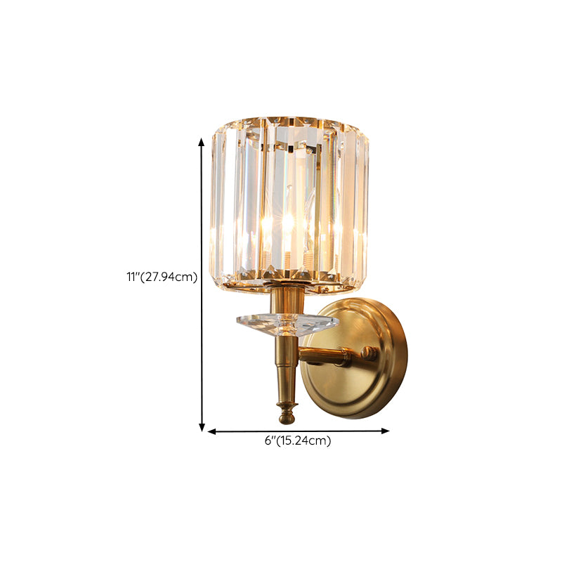 Geometric Wall Lighting Modern Crystal 1 Light Wall Sconces in Gold