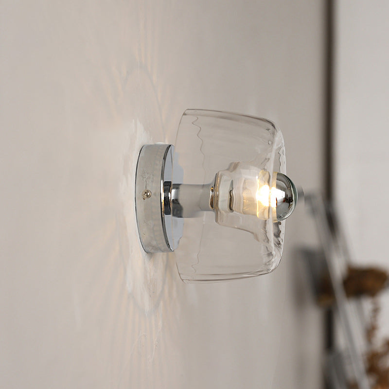 1 - Light Clear Glass Wall Lighting Modern Dome Wall Fixture
