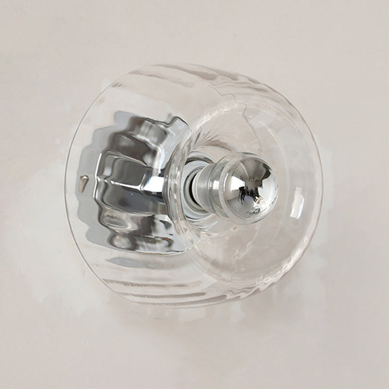 1 - Light Clear Glass Wall Lighting Modern Dome Wall Fixture