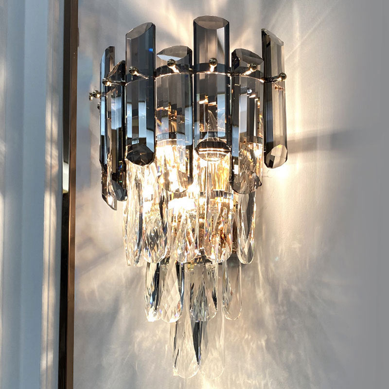 Crystal Shade Wall Light Fixture Postmodern Wall Light Sconce for Bedroom