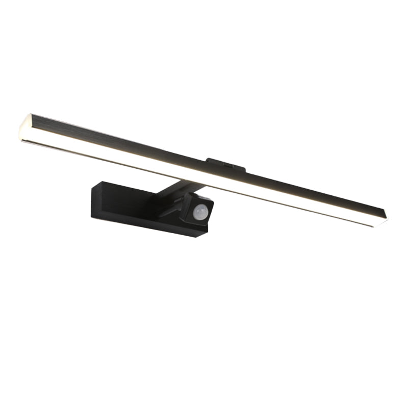 Linear Shape Metal Vanity Light Modern Style 1 Light Vanity Light Fixture in Black