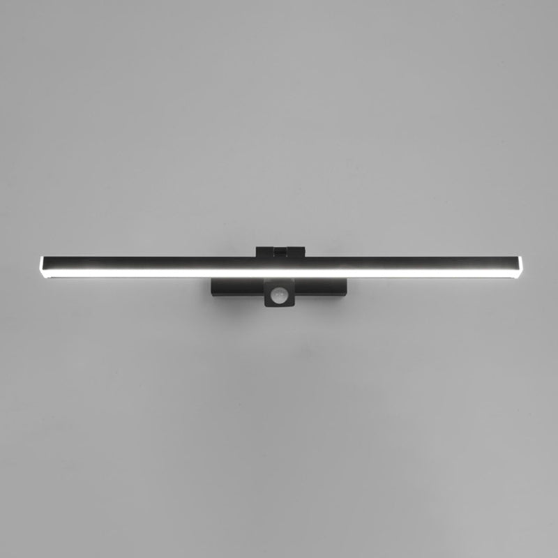 Linear Shape Metal Vanity Light Modern Style 1 Light Vanity Light Fixture in Black