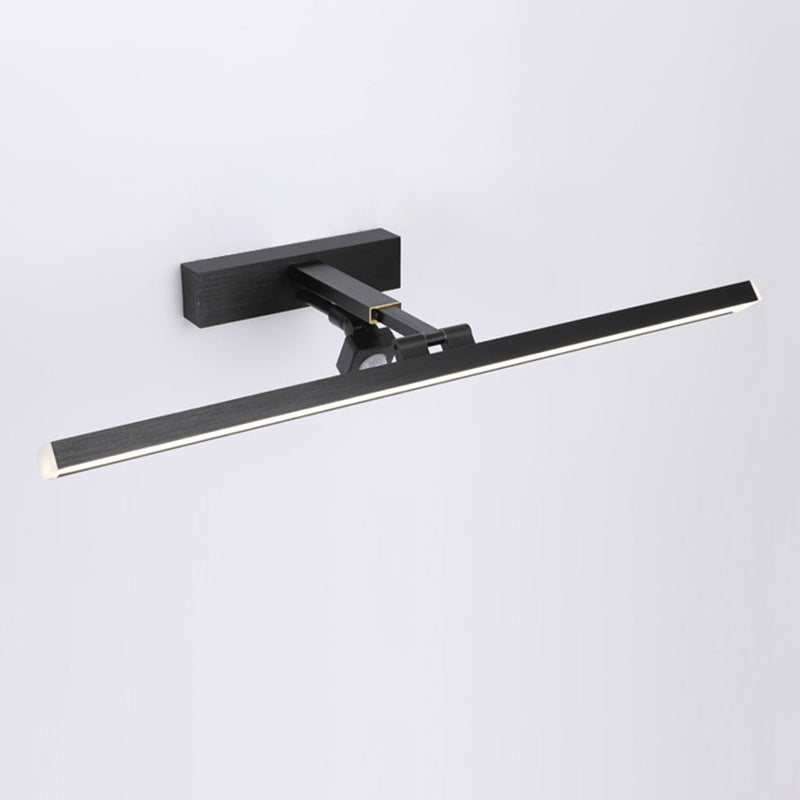 Linear Shape Metal Vanity Light Modern Style 1 Light Vanity Light Fixture in Black